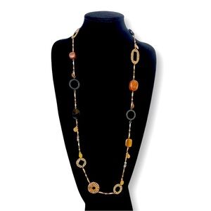 CHICO’s Earthy Elegance Wood Bead Long Station Necklace​ | NEW